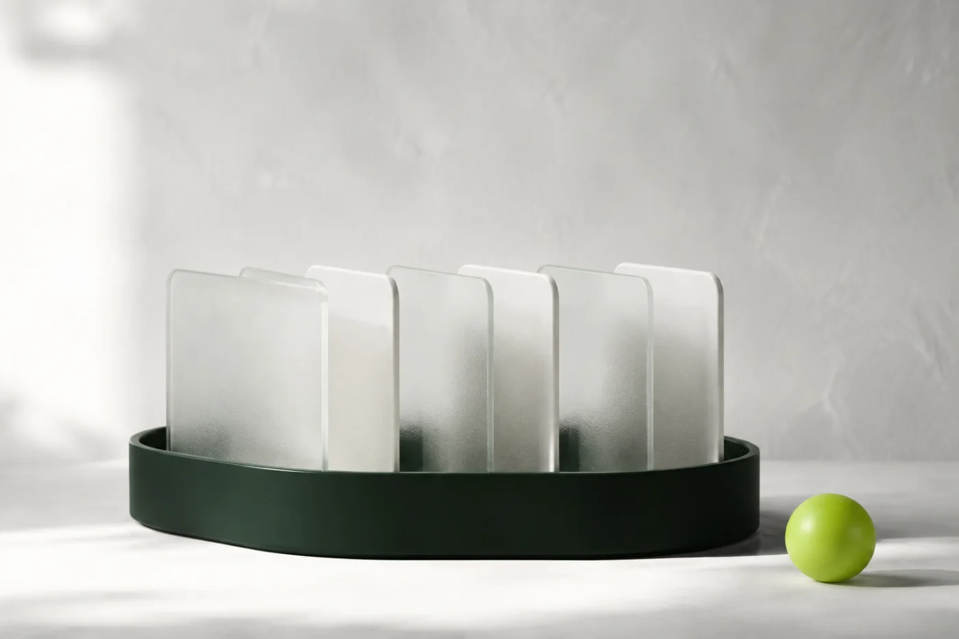 Glass and ceramic forms as a symbol of organised information