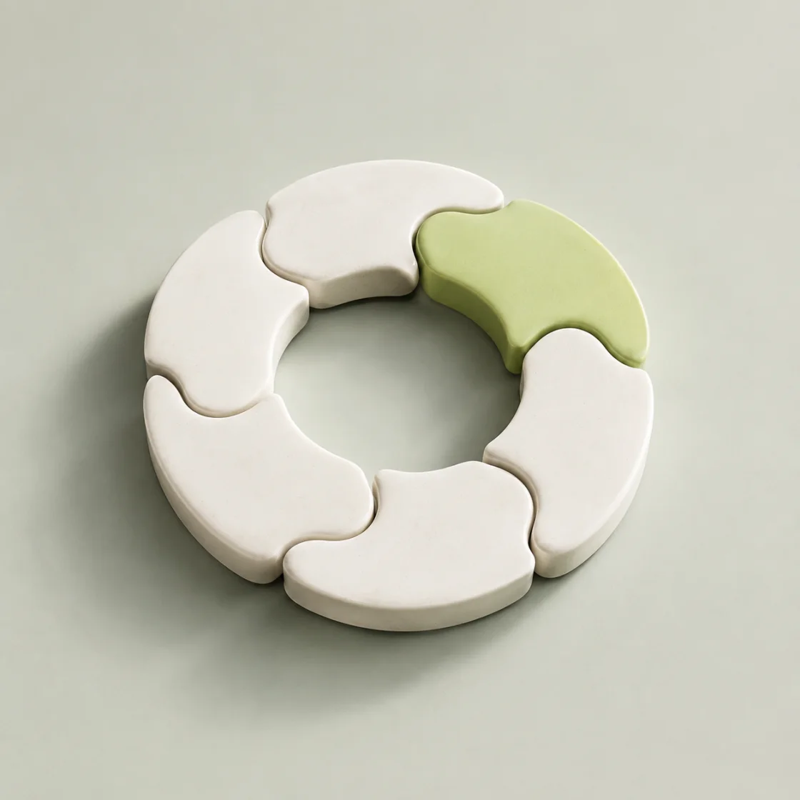 Ceramic elements joined in a circle as a symbol of community